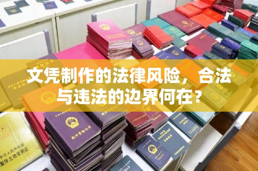 马尔康文凭制作的法律风险，合法与违法的边界何在？